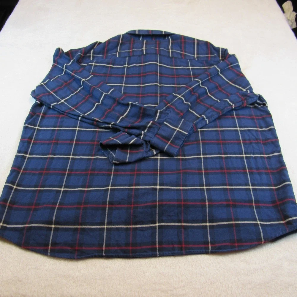 UNTUCKit Flannel Shirt Mens 3XL Blue Plaid Excellent Cotton Button Down Pocket